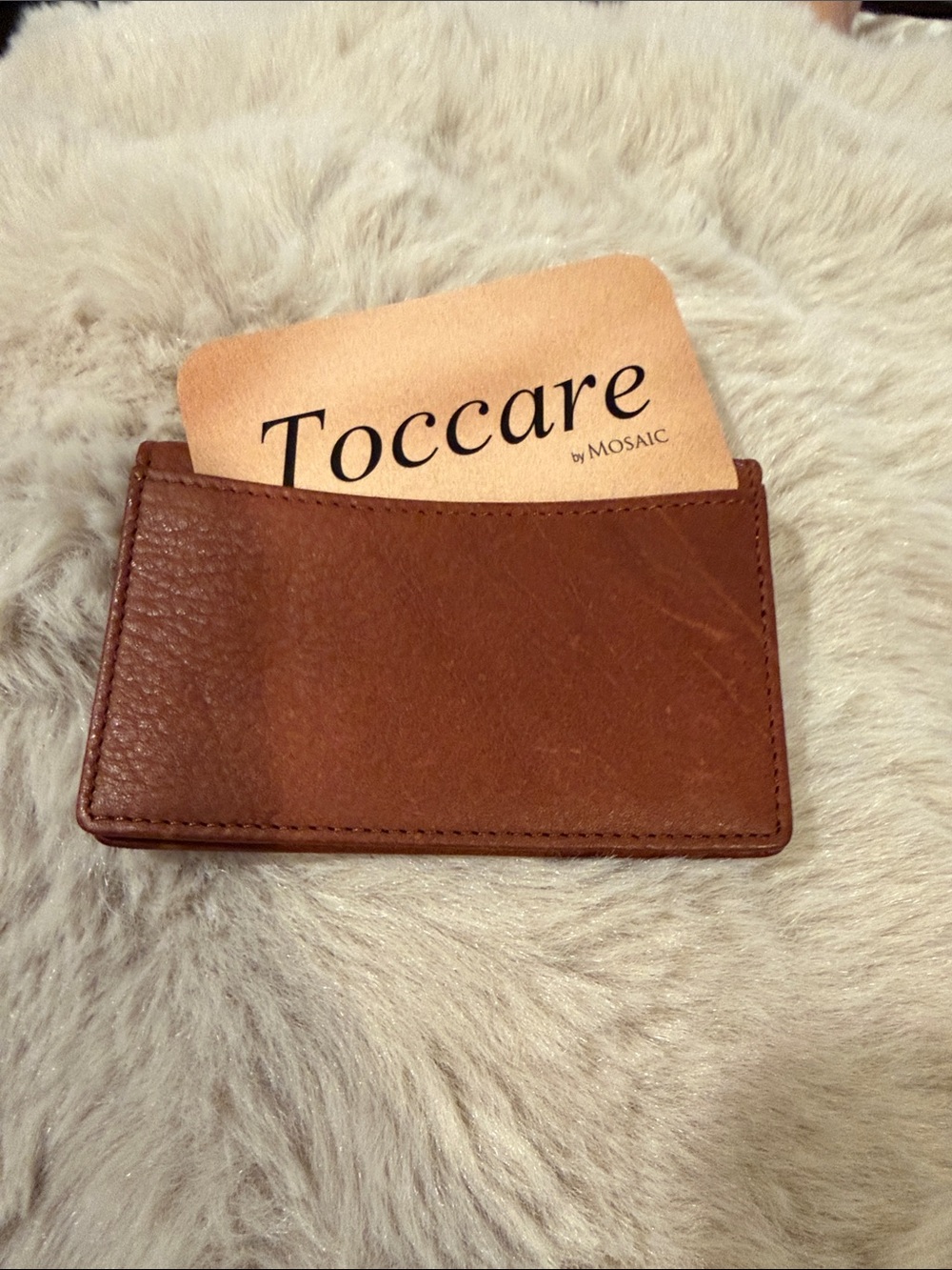 Mosaic Tocca Brown Leather Card & Key Holder with RFID Protection